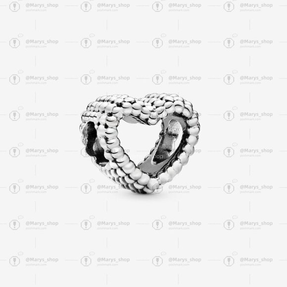 Pandora Beaded Open Heart Charm|Pendant - Picture 1 of 2